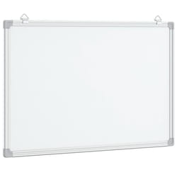 vidaXL Magnetic Whiteboard Dry Erase White Board Wall Writing Board Aluminium - 80 x 60 x 1.7 cm