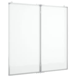vidaXL Magnetic Whiteboard Foldable Writing Dry Erase White Board Aluminium - 80 x 80 x 1.7 cm