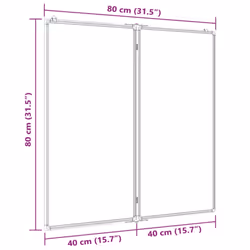 vidaXL Magnetic Whiteboard Foldable Writing Dry Erase White Board Aluminium - 80 x 80 x 1.7 cm - Additional view 6
