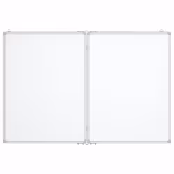 vidaXL Magnetic Whiteboard Foldable Writing Dry Erase White Board Aluminium - 100 x 80 x 1.7 cm - Additional view 2