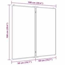 vidaXL Magnetic Whiteboard Foldable Writing Dry Erase White Board Aluminium - 100 x 100 x 1.7 cm - Additional view 6