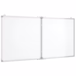 vidaXL Magnetic Whiteboard Foldable Writing Dry Erase White Board Aluminium - 120 x 60 x 1.7 cm