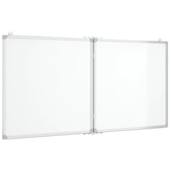 vidaXL Magnetic Whiteboard Foldable Writing Dry Erase White Board Aluminium - 120 x 60 x 1.7 cm