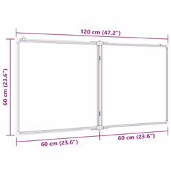 vidaXL Magnetic Whiteboard Foldable Writing Dry Erase White Board Aluminium - 120 x 60 x 1.7 cm