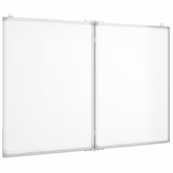 vidaXL Magnetic Whiteboard Foldable Writing Dry Erase White Board Aluminium - 120 x 80 x 1.7 cm