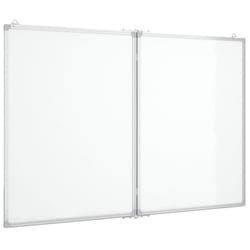 vidaXL Magnetic Whiteboard Foldable Writing Dry Erase White Board Aluminium - 120 x 80 x 1.7 cm