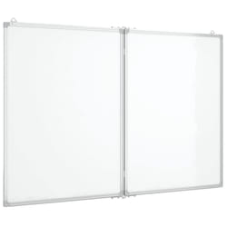 vidaXL Magnetic Whiteboard Foldable Writing Dry Erase White Board Aluminium - 120 x 100 x 1.7 cm