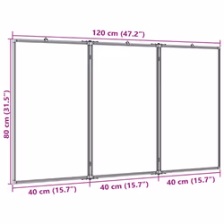 vidaXL Magnetic Whiteboard Foldable Writing Dry Erase White Board Aluminium - 120 x 80 x 1.7 cm