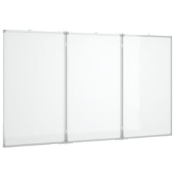 vidaXL Magnetic Whiteboard Foldable Writing Dry Erase White Board Aluminium - 120 x 100 x 1.7 cm