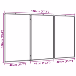 vidaXL Magnetic Whiteboard Foldable Writing Dry Erase White Board Aluminium - 120 x 100 x 1.7 cm