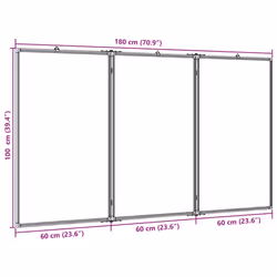 vidaXL Magnetic Whiteboard Foldable Writing Dry Erase White Board Aluminium - 180 x 100 x 1.7 cm - Additional view 3