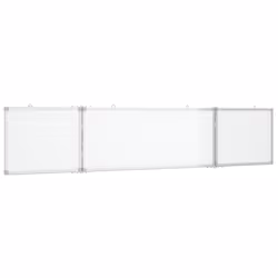 vidaXL Magnetic Whiteboard Foldable Writing Dry Erase White Board Aluminium - 200 x 40 x 1.7 cm