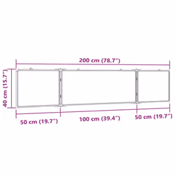 vidaXL Magnetic Whiteboard Foldable Writing Dry Erase White Board Aluminium - 200 x 40 x 1.7 cm