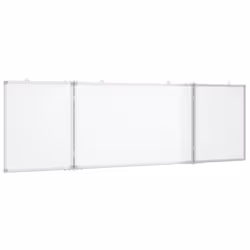 vidaXL Magnetic Whiteboard Foldable Writing Dry Erase White Board Aluminium - 160 x 50 x 1.7 cm