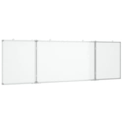 vidaXL Magnetic Whiteboard Foldable Writing Dry Erase White Board Aluminium - 200 x 60 x 1.7 cm
