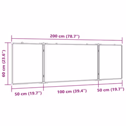 vidaXL Magnetic Whiteboard Foldable Writing Dry Erase White Board Aluminium - 200 x 60 x 1.7 cm - Additional view 6