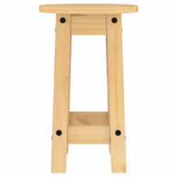 vidaXL Bar Stools Kitchen Bar Chair Pub Stool Counter Chair Solid Wood Pine - brown, 2 piece - Additional view 5
