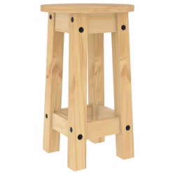 vidaXL Bar Stools Kitchen Bar Chair Pub Stool Counter Chair Solid Wood Pine - brown, 2 piece - Additional view 6