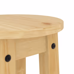 vidaXL Bar Stools Kitchen Bar Chair Pub Stool Counter Chair Solid Wood Pine - brown, 2 piece - Additional view 7