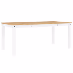 vidaXL Dining Table Kitchen Table Dining Room Table White Solid Wood Pine - Additional view 5