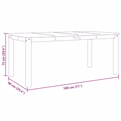 vidaXL Dining Table Kitchen Table Dining Room Table White Solid Wood Pine - Additional view 7