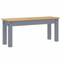 vidaXL Dining Bench Hall Dining Room Seat Kitchen Bench Grey Solid Wood Pine