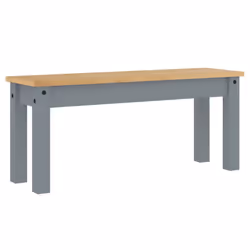 vidaXL Dining Bench Hall Dining Room Seat Kitchen Bench Grey Solid Wood Pine - Additional view 5