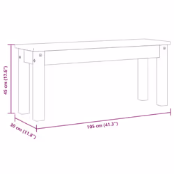 vidaXL Dining Bench Hall Dining Room Seat Kitchen Bench Grey Solid Wood Pine - Additional view 7