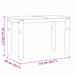 vidaXL Dining Table Dining Room Kitchen Dinner Table Grey Solid Wood Pine - Additional view 7