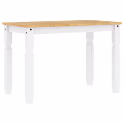 vidaXL Dining Table Kitchen Table Dining Room Table White Solid Wood Pine - Additional view 5
