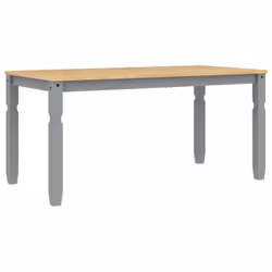 vidaXL Dining Table Dining Room Kitchen Dinner Table Grey Solid Wood Pine