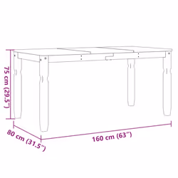 vidaXL Dining Table Dining Room Kitchen Dinner Table Grey Solid Wood Pine - Additional view 7