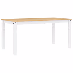 vidaXL Dining Table Kitchen Table Dining Room Table White Solid Wood Pine