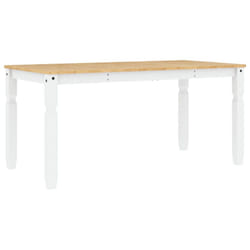 vidaXL Dining Table Kitchen Table Dining Room Table White Solid Wood Pine