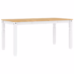 vidaXL Dining Table Kitchen Table Dining Room Table White Solid Wood Pine - Additional view 5
