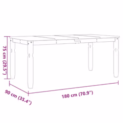 vidaXL Dining Table Dining Room Kitchen Dinner Table Grey Solid Wood Pine - Additional view 7