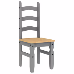 vidaXL Dining Chairs Dining Room Kitchen Chair 2 pcs Grey Solid Wood Pine - Additional view 4