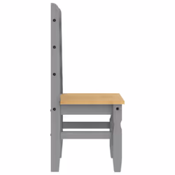 vidaXL Dining Chairs Dining Room Kitchen Chair 2 pcs Grey Solid Wood Pine - Additional view 5