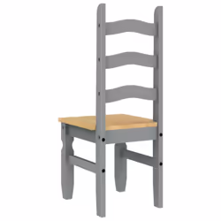 vidaXL Dining Chairs Dining Room Kitchen Chair 2 pcs Grey Solid Wood Pine - Additional view 6