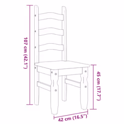vidaXL Dining Chairs Dining Room Kitchen Chair 2 pcs Grey Solid Wood Pine - Additional view 8