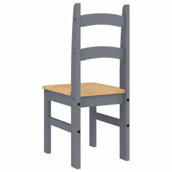 vidaXL Dining Chairs Dining Room Kitchen Chair 2 pcs Grey Solid Wood Pine - Additional view 6