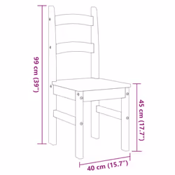 vidaXL Dining Chairs Dining Room Kitchen Chair 2 pcs Grey Solid Wood Pine - Additional view 8