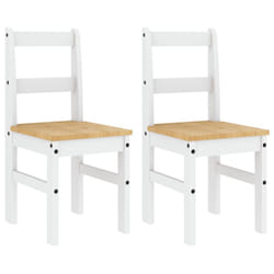 vidaXL Dining Chairs Dining Room Kitchen Chair 2 pcs White Solid Wood Pine