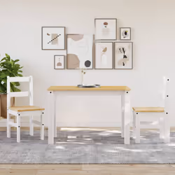 vidaXL Dining Chairs Dining Room Kitchen Chair 2 pcs White Solid Wood Pine
