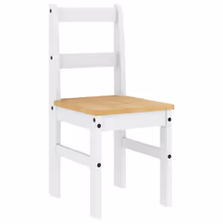 vidaXL Dining Chairs Dining Room Kitchen Chair 2 pcs White Solid Wood Pine - Additional view 4