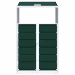 vidaXL Wheelie Bin Storage for Single Bin Garden Store Trash Cover Green Steel - Additional view 4