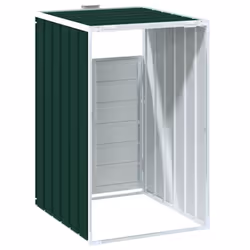 vidaXL Wheelie Bin Storage for Single Bin Garden Store Trash Cover Green Steel - Additional view 6