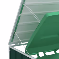 vidaXL Wheelie Bin Storage for Single Bin Garden Store Trash Cover Green Steel - Additional view 7