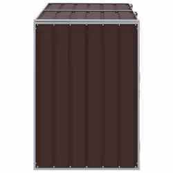 vidaXL Wheelie Bin Storage for Double Bins Garden Trash Cover Brown Steel - Additional view 5