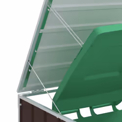 vidaXL Wheelie Bin Storage for Double Bins Garden Trash Cover Brown Steel - Additional view 7